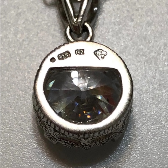 Victorian Sterling Silver Cubic Zirconia Pendant - Picture 10 of 11